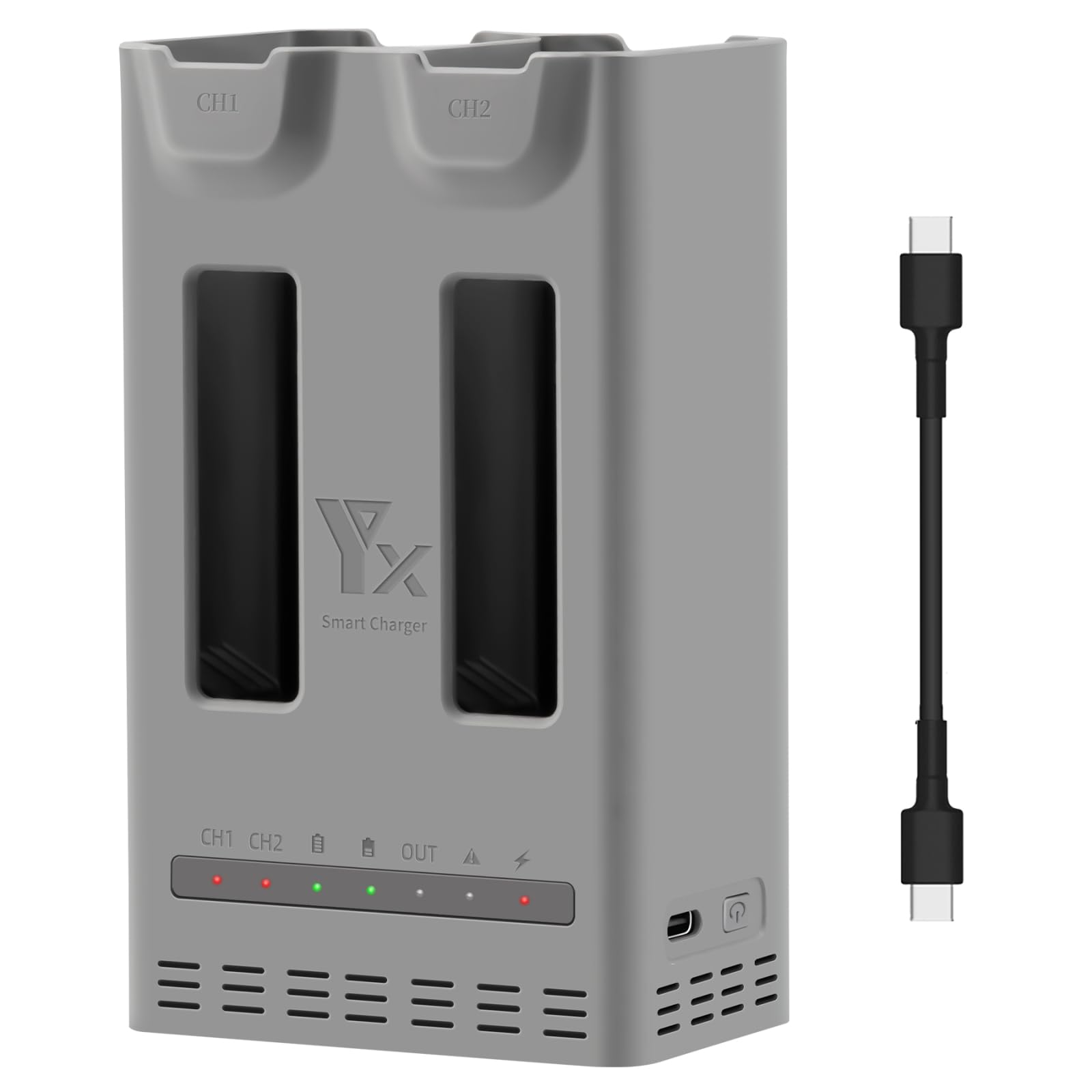 Hub di Ricarica per DJI Avata 360, Stazione di Ricarica Rapida per Batterie da 100 W+, Ricarica Fino a 2 Batterie, Power Bank, Compatto e Portatile