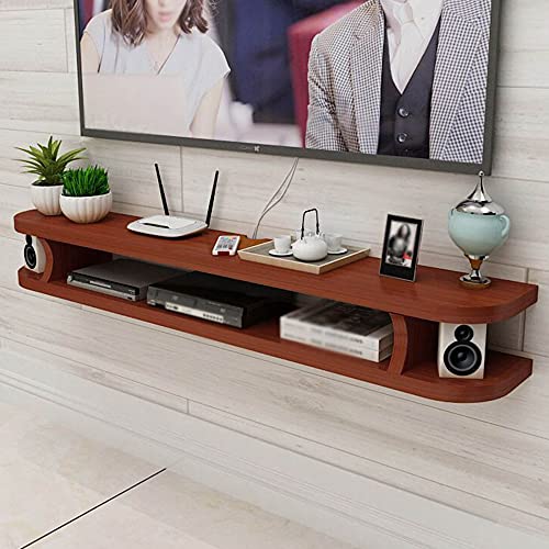 Scaffale galleggiante, mobile TV a parete, rack per set-top box da parete TV, rack per media e intrattenimento, adatto per soggiorno, camera da letto, ufficio/A / 80cm