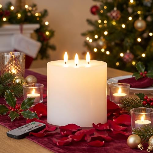 Image of Retisee 1 Pack White Extra Large Flameless Candles 6 inch x 6 inch