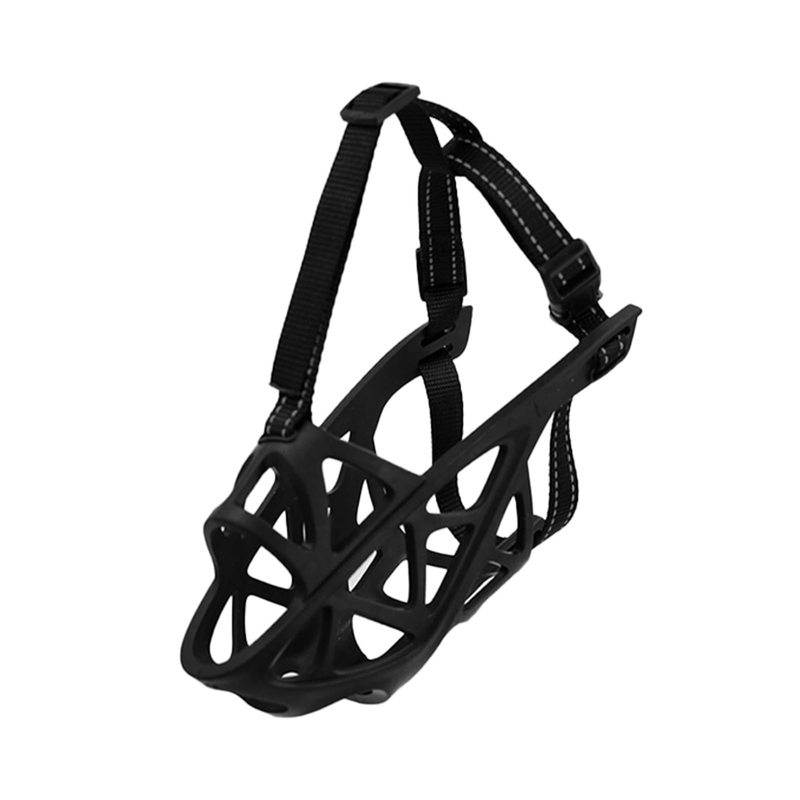 Bozal Suave for Perros pequeños, con Cesta de plástico Resistente, Permite Que el Perro jadee, beba y entrene.,Bozal para Perro(Black,S)