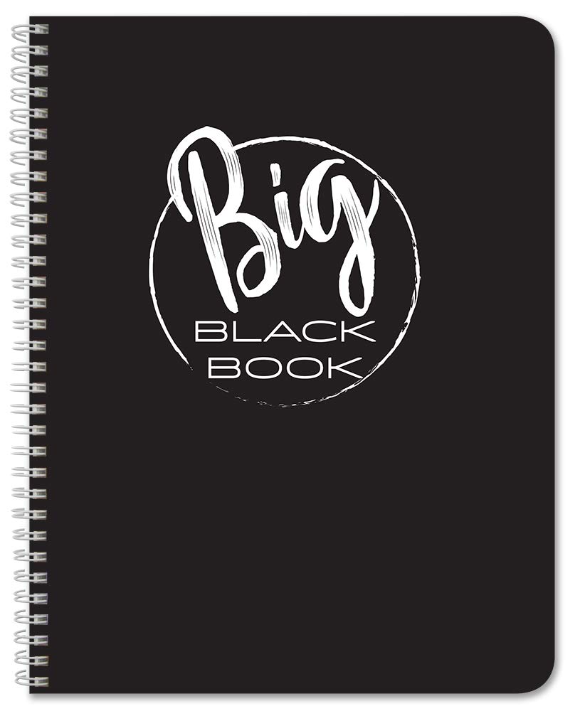 BookFactory Big Black Book/Address Book - 100 Pages, 8.5'' x 11'', Wire-O (LOG-100-7CW-PP-(AddressBB))