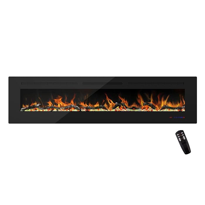 Buy EASEWAY 72 inch Electric Fireplace, Recessed and Wall Mounted