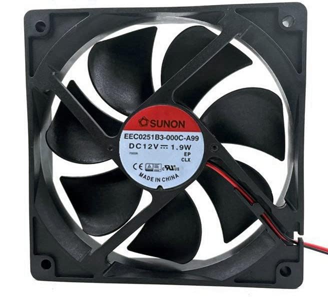 for EEC0251B3-000C-A99 12V 1.9W 120×120×25mm 2-Wire 12CM 12025 Cooling Fan