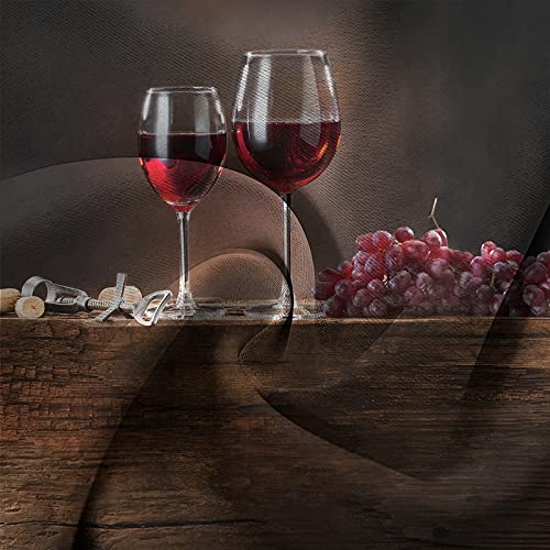 Cameon Wine Scalloped Window Valances - W36 X L18 Inch, Red Barrels Bottles Glasses Grapes, Thermal Insulated Rod Pocket Short Curtain Valance For Kitchen, Brown Red01, (W36In X L18In, K91 X H46Cm) #TOP3