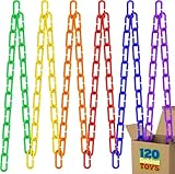 Skoolzy 120 Pcs Plastic Chain Links Rainbow - Math Links for Preschoolers, Math Manipulatives for Early Learning, Perfect for Classroom Activities, Fine Motor Skill Development