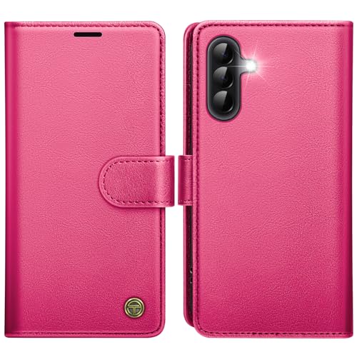 Étui portefeuille Samsung A37 AIMOYU rose en cuir avec porte-cartes