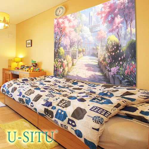 U-SITU タペストリー 並木 道路 自然 四季景色 並木通り オシャレ 背景 多機能 布ポスター 壁掛け 壁飾り インテリア 雰囲気転換(サイズ:幅200×丈150cm)color:GT3801B [2]