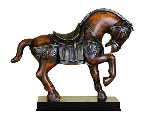 Benzara Polystone Tang Horse Unique Table Accent Animal Statue