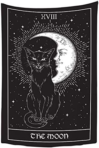 YongColer Gothic Tarot Cat Sun Moon Tapestry Wall Hanging Decor for Bedroom Dorm (40x60 inches)