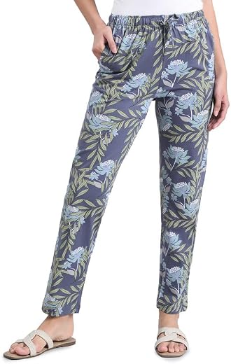 GO COLORS Soft Cotton Lounge Pants Full Length for Women| Breathable, Mid Rise