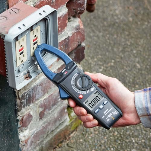 Amazon Basics Klemmmessgerät, 600 A AC/DC, True RMS, NCV, Taschenlampe, 6.000 Counts, Schwarz