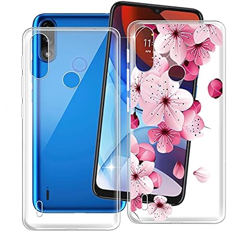 HHUAN Clear Case for Motorola Moto E7i Power (6.50 inch) , Slim and flexible TPU soft silicone Protective Cover, Shockproof Anti-scratch Phone Case for Motorola Moto E7i Power - 2 Piece Cover