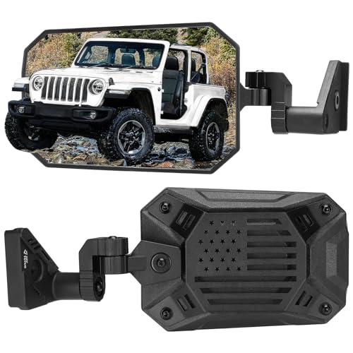 JOYTUTUS Mirrors Doors Off Compatible with Wrangler JL Gladiator JT 2018-2026, Wrangler JL Side Mirrors with Doors Off Wider View No Vibrate & Wobble (Patented), Not Fit Doors On