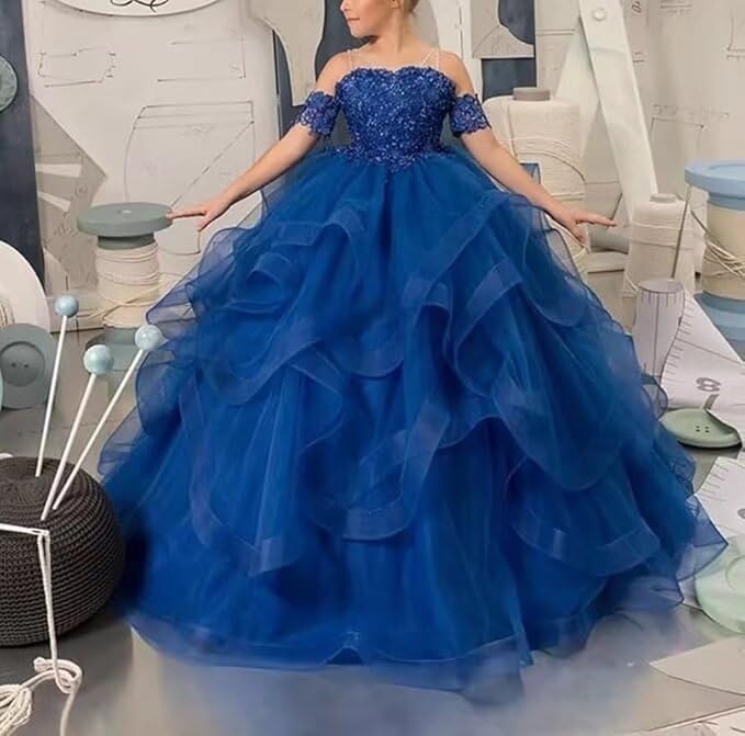 Flower Girl Dresses for Wedding Layered Tulle First Communion Dress for Girls Pageant Dress Princess Ball Gown2