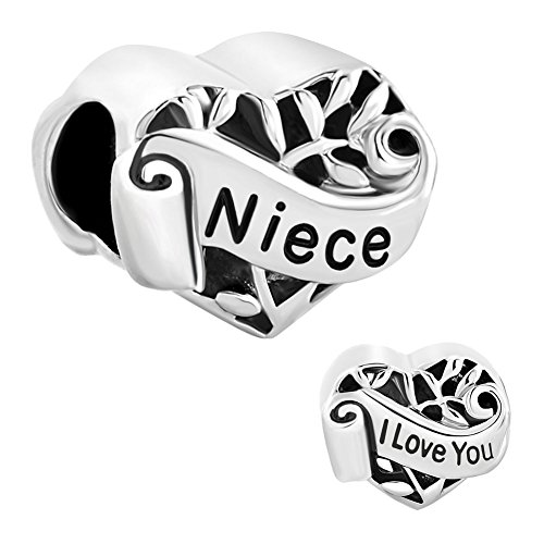 Luckyjewelry Niece I Love You Heart Charm Beads Fit Jewelry Charms Bracelet #TOP1