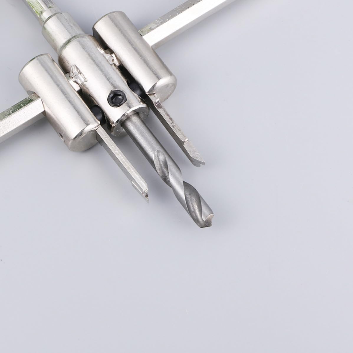 Drill Silver Aircraft Bit Adjustable 40-300mm Hole Type Set Alloy | Cutter, Burr-free Cutting and Reusable Design, Wide Application for Woodworking DIY and Cordless Tools