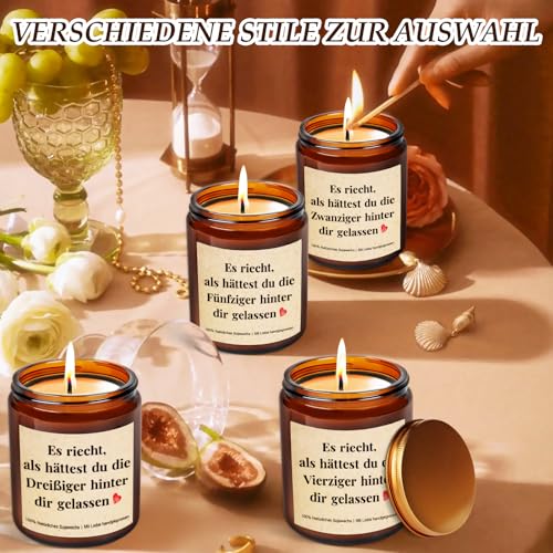 TUZELIYA 40 Geburtstag Frauen - Geburtstagsgeschenk für Frauen - Duftkerzen im Glas Geschenke für Frau Freundin Mama Schwester Tochter Beste Freundin Männer Geburtstag Geschenk, Jubiläumsgeschenke