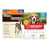 WORM X PLUS 7 Way DeWormer for Small Dogs 6-25 lbs (6 Count) + ADVECTA Flea and Tick Prevention for Medium Dogs 11-20 lbs (2 Count) Bundle