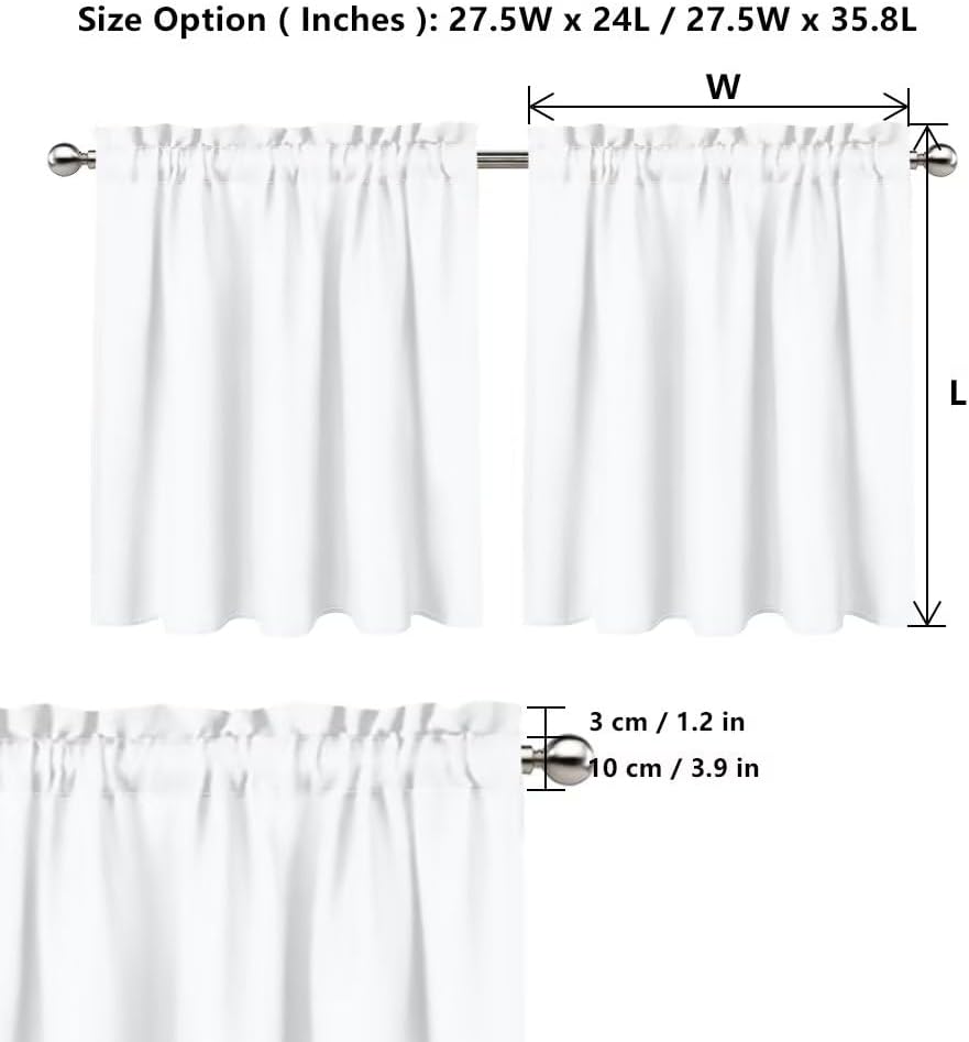 Jeiento Kitchen Tier Curtains Black Dog Paw Print Home Short Curtains Rod Pocket Small Half Window 2 Panels Farmhouse Window Curtains,36 Inch Length
