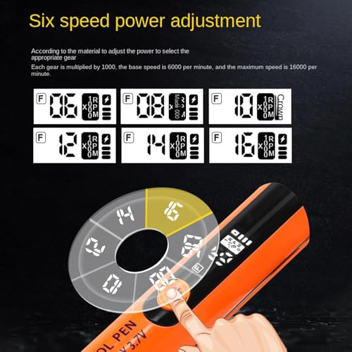 Outil de meulage rechargeable à 6 vitesses avec lampe LED intégrée - 5