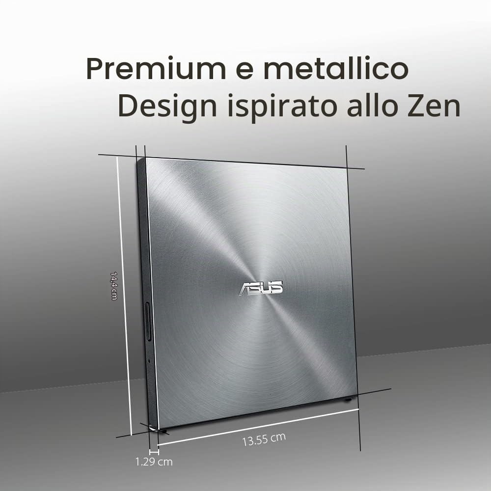 ASUS SDRW-08U5S-U UD DVD-RW Esterno, Argento