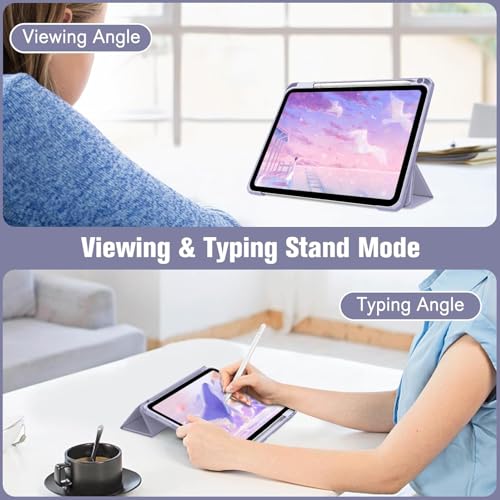 Image of MOCA Case for iPad A16 11th Gen 11 Inch 2025 & iPad 10th Gen 10.9 Inch 2022, Clear Back Cover, TPU Shockproof Frame, Auto Wake Sleep, Slim Transparent Protective Tablet Case (Lilac Purple)