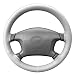 LemonBest Universal Pu Leather Car Steering Wheel Cover Anti Slip Auto Car Stitch On Wrap Cover 15" with Needle Thread (Grey)