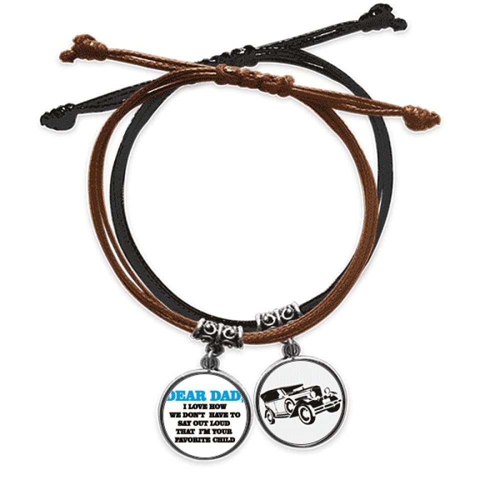 Bracelet corde cher papa en cuir ajustable pour éviter les irritations - 3