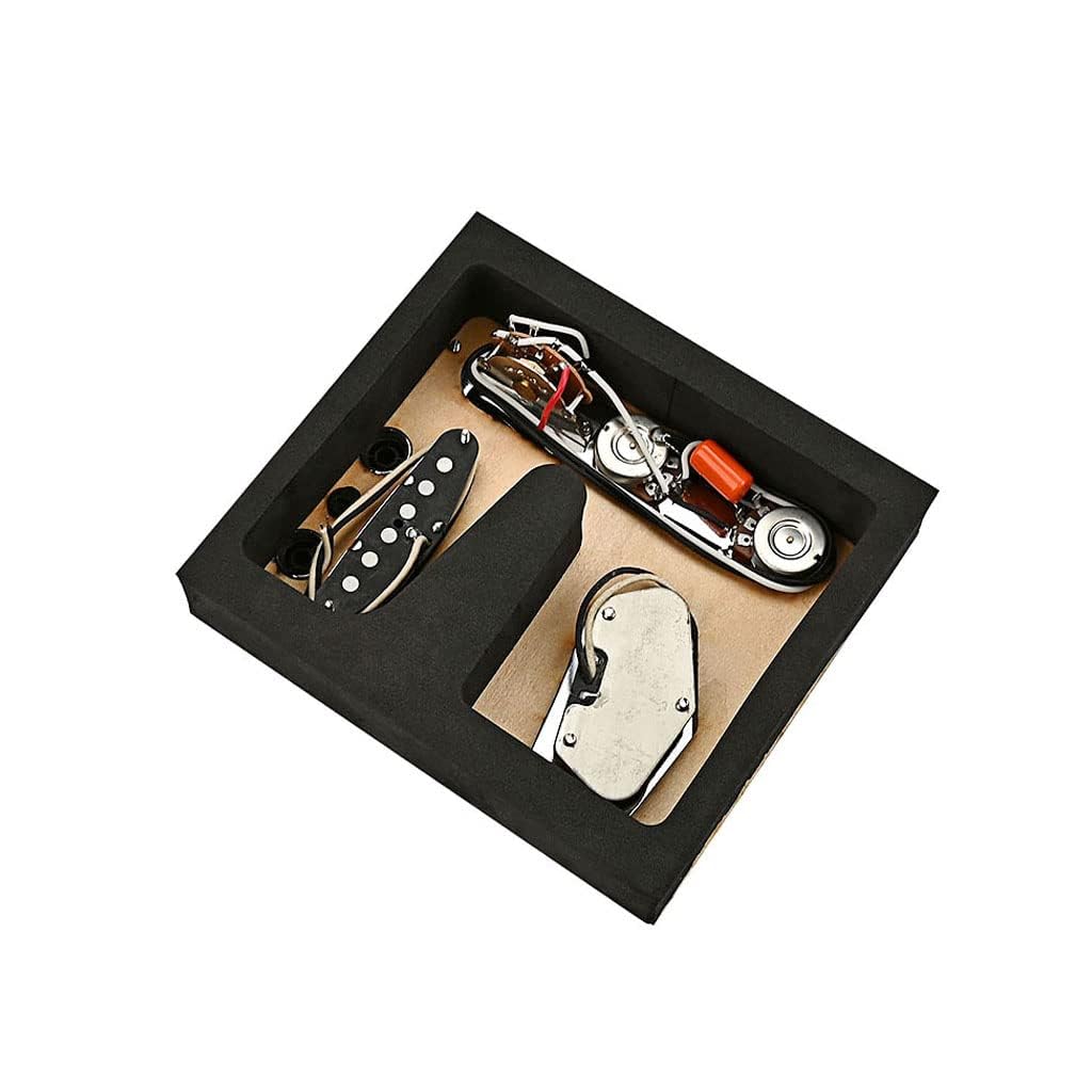 Juego de pastilla de guitarra, placa de control de interruptor de 3 vías con puente de sillín y pastilla Alnico V para guitarras eléctricas Telecaster, arce natural