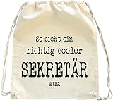 37x46,5cm Mister Merchandise Turnbeutel Natur Rucksack So Sieht EIN richtig Cooler Sekretär aus, Farbe: Natur