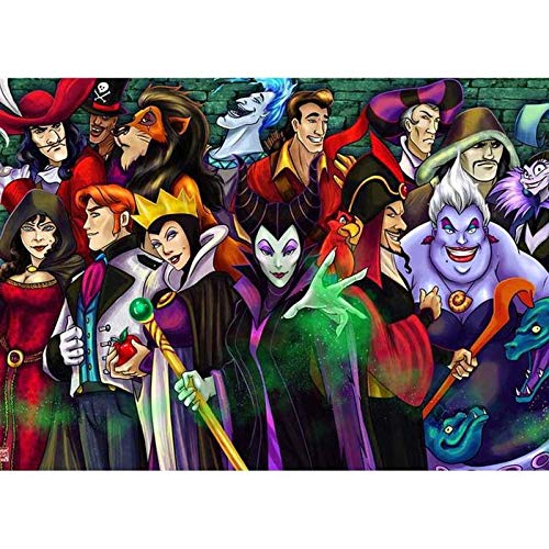 Better Selection DIY 5D Diamond Art Kit, Villains Evil Queen Maleficent Scar Gaston Full Diamond Embroidery Rhinestone Cross Stitch Arts Craft Supply for Home Wall Décor 11.8x15.7 inches