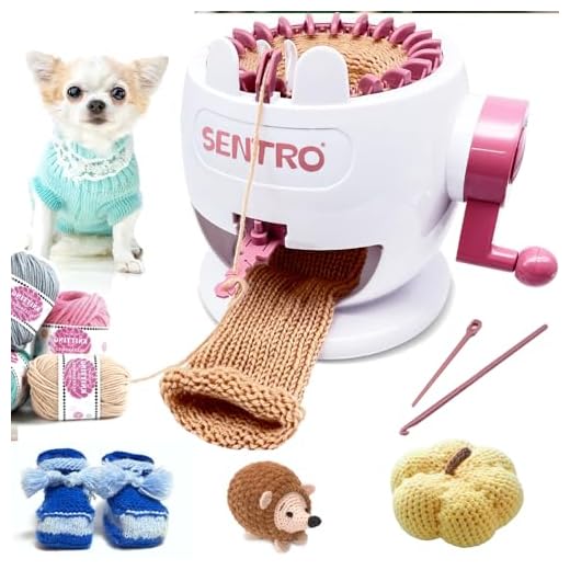 SENTRO Knitting Machine, Knitting Loom Set Round Weaving Loom for Kids, Bunny Shaped Smart Weaver, Hat Sock Scarf Loom, STEM Toys Arts and Crafts Knitting Kit for Girls