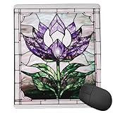 小型 ゲーミング マウスパッド 紫の花 キーボードパッド マウスマット デスクマット 小型 ゴム底 エレコム 光学式 マウス対応 滑り止め 耐久性 良い おしゃれ かわいい 防水 サイバーカフェ オフィス最適 適度な表面摩擦 男性のプレゼント 34x28 cm jp-1197