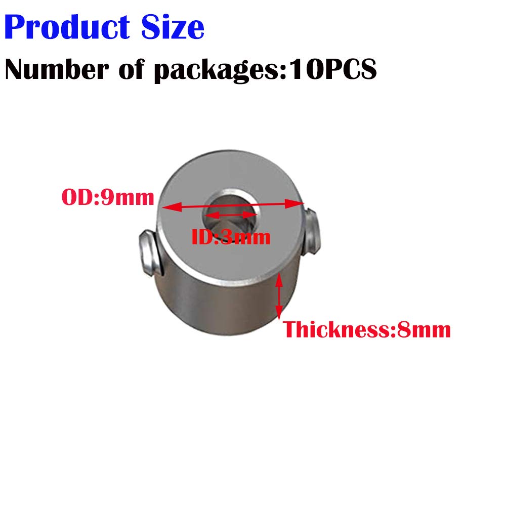 Stop di Profondità Trapano,CESFONJER Punte Profondità Anello Posizionatore(ID:3mm,10pcs), con la Chiave Esagonale