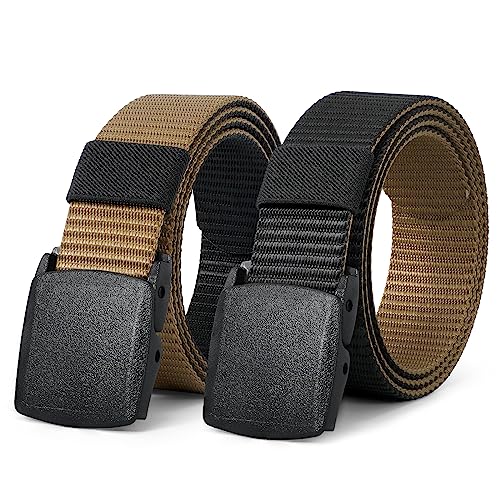Image of JASGOOD Nylon Canvas Breathable Military Tactical Men Waist Belt With Plastic Buckle