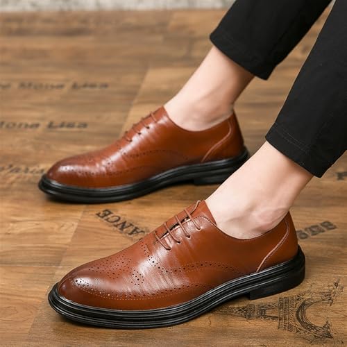 Dress Shoes for Men Men's Brogue Oxfords Dress Shoes Breathable Business Party Flats | Stylish PU Leather Office Footwear2