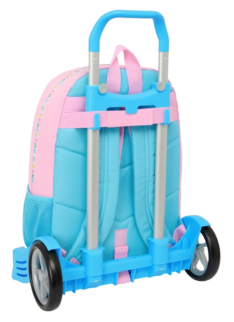 Safta BENETTON UNIQUE - Mochila Escolar, con Carro Evolution Incluido, Ideal para Niños de Diferentes Edades, Cómoda y Versátil, Calidad y Resistencia