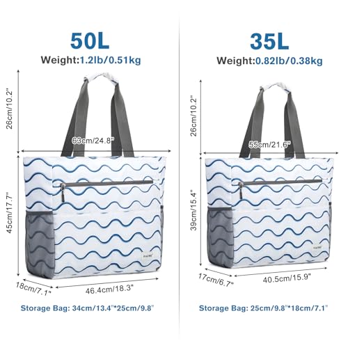 Image of G4Free Beach Bag, Waterproof Sandproof Beach Tote Bag, Large Capacity Foldable for Women