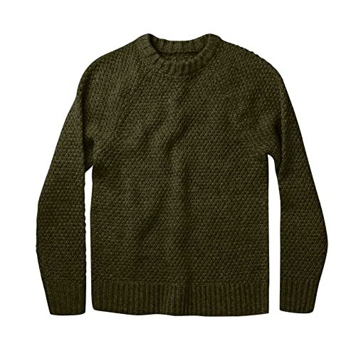 Men's Cute Sweaters Solid Color Casual Round Neck Pullover Sweater Long Sleeve Knitwear Turtle Necks, XL-3XL4