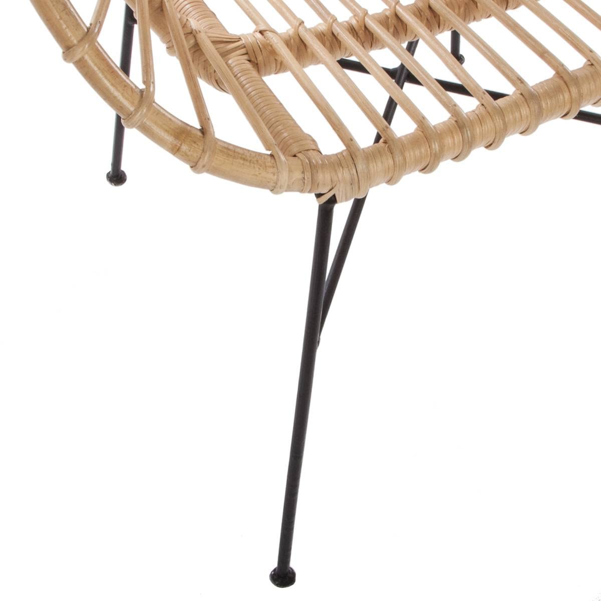 Atmosphera - Fauteuil Naturel en métal & Osier 66x65x85