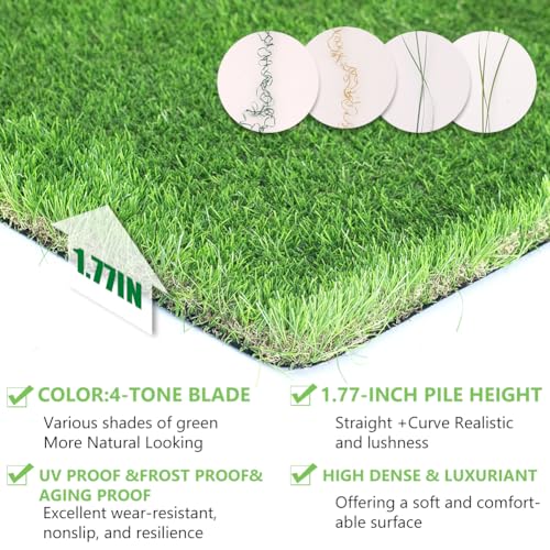 Image of ALTRUISTIC Ultrathick 1.77 Inch Artificial Grass Turf 4X10 Feet