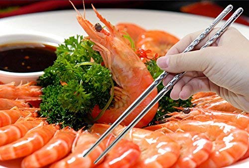 Cozyswan - 5 paia di bacchette in acciaio