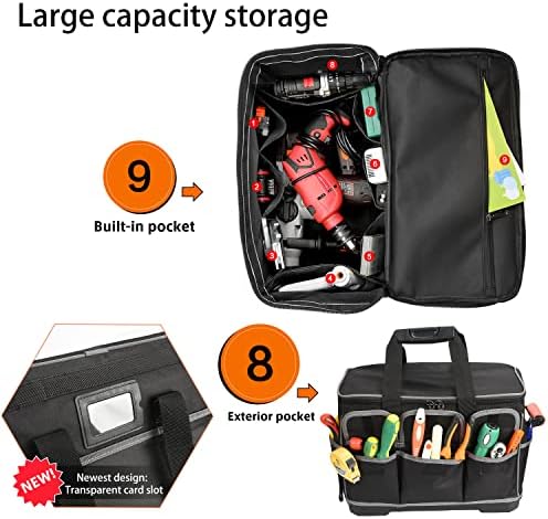 Oumuik large foldable Tool Bag ,Water Proof Large Tool Bag ,Tool Bag 40 x 23 x 28 cm Black