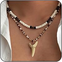 Otxas Puka Shell Necklace for Men & Women - Coconut Bead Hawaiian Surfer Beach Jewelry, Adjustable 18.9" + Extension