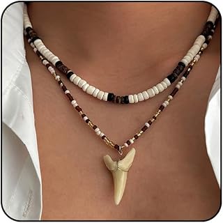 Otxas Puka Shell Necklace for Men & Women - Coconut Bead Hawaiian Surfer Beach Jewelry, Adjustable 18.9" + Extension
