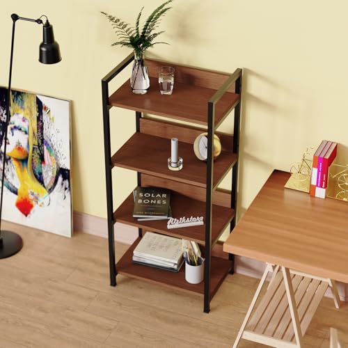 Image of RIZIK STORE 4-Tier Metal & Wooden Microwave Oven Stand - Multipurpose Extra Storage for Kitchen, Coffee Bar, Countertop, Bathroom (4 TIER)