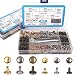 Seloky 480 Sets Leather Rivets Double Cap Rivet Tubular 3 Colors 2 Sizes Metal Studs with Fixing Tools for DIY Craft/Clothes/Shoes/Bags/Belts Repair and Decoration