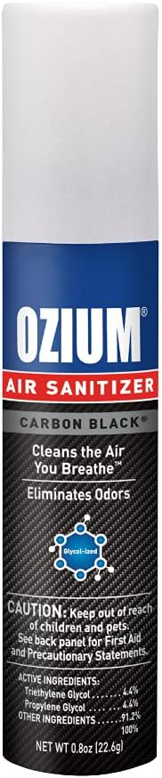 Ozium 3.5 Oz. Air Sanitizer & Odor Eliminator for Homes, Cars, Offices and More - Carbon Black