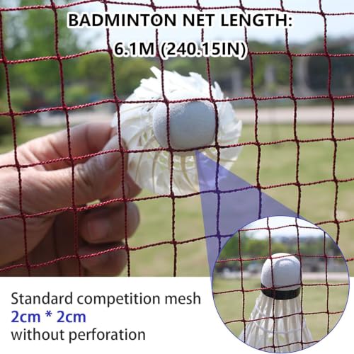 Postes de bádminton resistentes con base con peso y red para campo deportivo 6