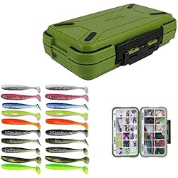 Caja De Aparejos De Pesca Caja para Aparejos Pesca,RoadLoo Plástico Caja Pesca con Transparente Compartimentos con Divisores Ajustables Fishing Tackle Box para Señuelos de Pesca Nadadores Pequeños Accesorios de Pesca